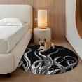 thumbnail image 2 of Black Octopus Coastal Round Area Rug 5Ft Washable Circle Rugs for Living Room Bedroom, Nautical Ocean Modern Abstract Art Non-Slip Carpet Floor Mats Indoor Outdoor Carpet Runner Aesthetic Home Decor, 2 of 8