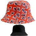 thumbnail image 1 of Sombrero De Union Jack Sombrero De Cubo Reversible Unisex Decoración De Jubileo De La Reina Británica Sombrero De Sol De Pesca Al Aire Libre Sombrero De Playa De Verano ANGGREK Juguetes, 1 of 8