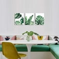 thumbnail image 3 of Canvas Wall Art Green Leaf Simple Life Painting Dathroom Wall Decor Monstera Plant 3 Pieces Framed Canvas Pictures Contemporary Watercolor Artwork Ready to Hang for Home Decoration Office Wall Decor, 3 of 6