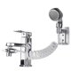 thumbnail image 1 of Juego de cabezal de ducha para lavabo, ducha de mano para baño, manguera telescópica, perfecto para lavar el cabello o limpiar el fregadero (grifo no incluido) (plateado), 1 of 4