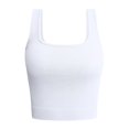 thumbnail image 4 of Bras for Women,High Elastic Ribbed Yoga Sports Bra Comfortable Sleeveless Tank Top for Exercise,Sports Bras for Women,White,S, 4 of 4