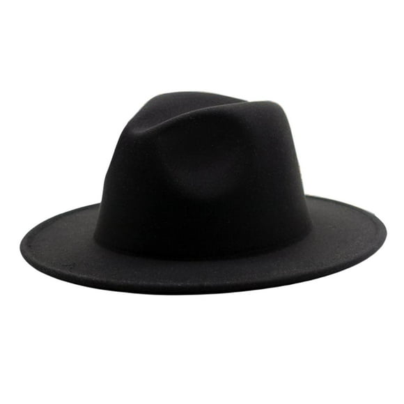 Sombrero Fedora Zulema Transpirable Patchwork Térmico Engrosado Moda Ancho Negro
