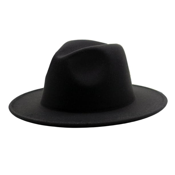 Sombrero Fedora Yuyangstore Sombrero de fieltro Negro para Mujer