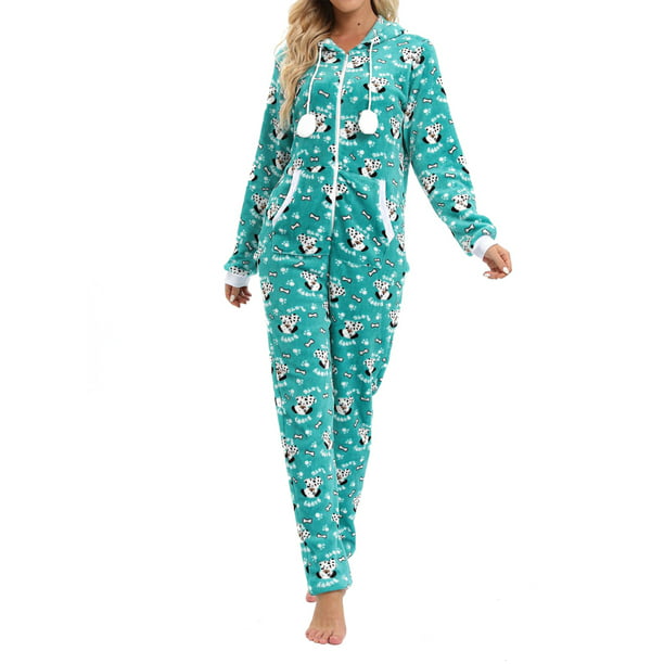 Verpletteren Uitpakken Fjord Peyakidsaa Women Plush One-piece Pajama Soft Warm Long Sleeve Hooded Pyjama  Sleepwear - Walmart.com