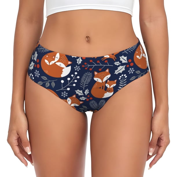 Fotbe Cute Foxes Calzones Estampados para Mujer – Ropa Interior de Algodón, Cómoda, Suave y Elástica-X-Large