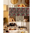 thumbnail image 3 of Valances for Windows, Red Mushrooms Fern Texture Rod Pocket Short Window Valance Curtains Holiday Window Treatment for Kitchen Living Room Bathroom, 54"x18", 3 of 6
