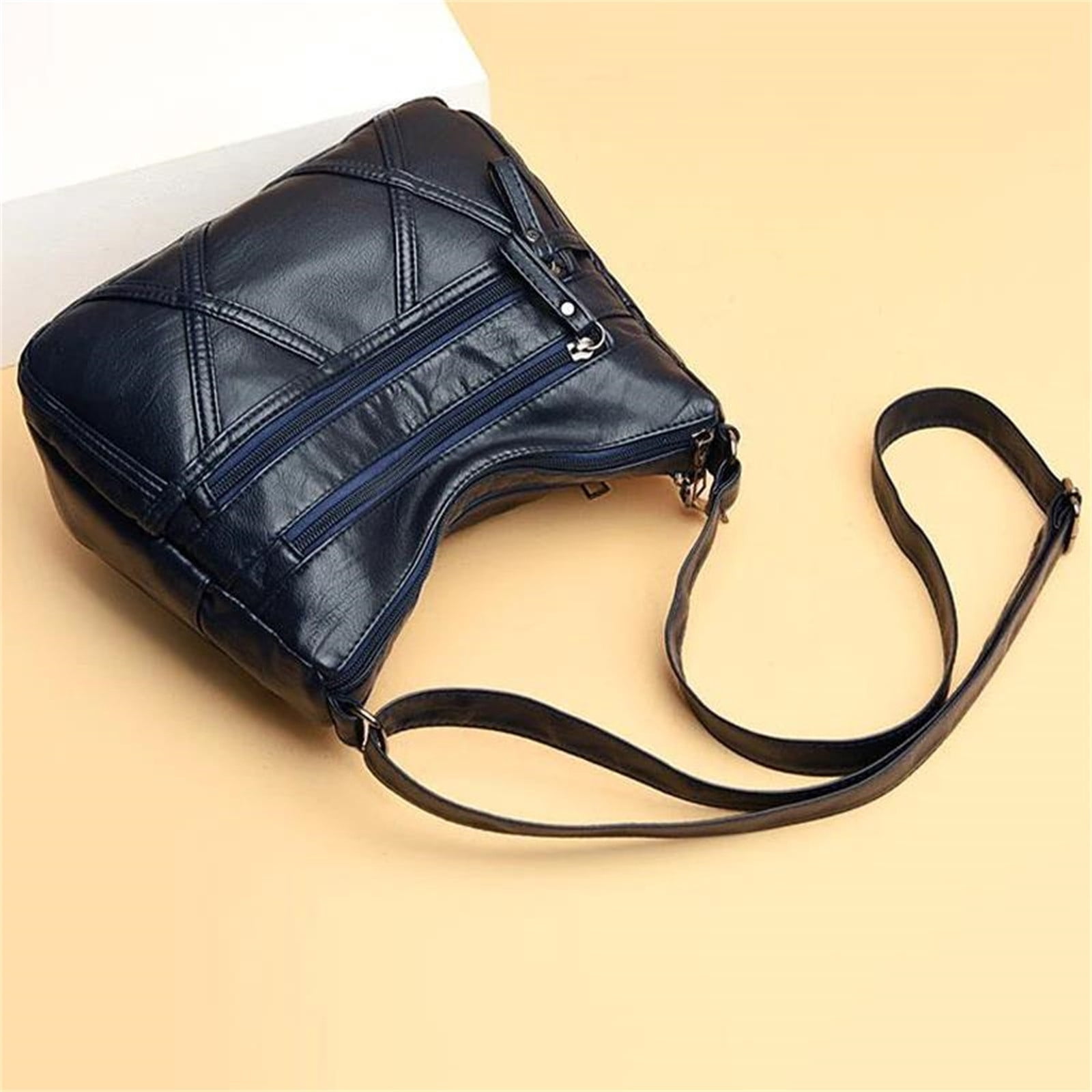 Ovzne Large Crossbody Bags Soft Leather Shoulder Bag Ladies Shoulder Handbags Purse and Wallet Set for Women Totes Hobo Purses, Large Capacity Soft Leather Bag Blue