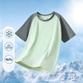 thumbnail image 6 of XFeng Boy's UPF 50 Rash Guard Swim Shirts Short Sleeve Sun Protection SPF Fishing Surfing Water Beach Shirts Quick Dry,Light Green,9-10 Years, 6 of 6