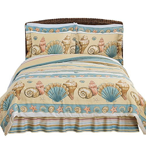 Collections Etc Shoreline Beach Comforter Set, Full, Multi