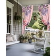thumbnail image 4 of Outdoor Curtains for Patio, Happy Mother's Day Waterproof Blackout Outside Curtain for Porch/Pergola/Gazebo, Pink Love Heart Purple Spring Floral Thermal Insulated Drapes, 1 Panel, 54 x 84 Inch, 4 of 8