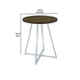 thumbnail image 5 of 43 Inch Tall Modern Bar Table Brown Round Top Polished Chrome Flared Legs - Saltoro Sherpi, 5 of 5
