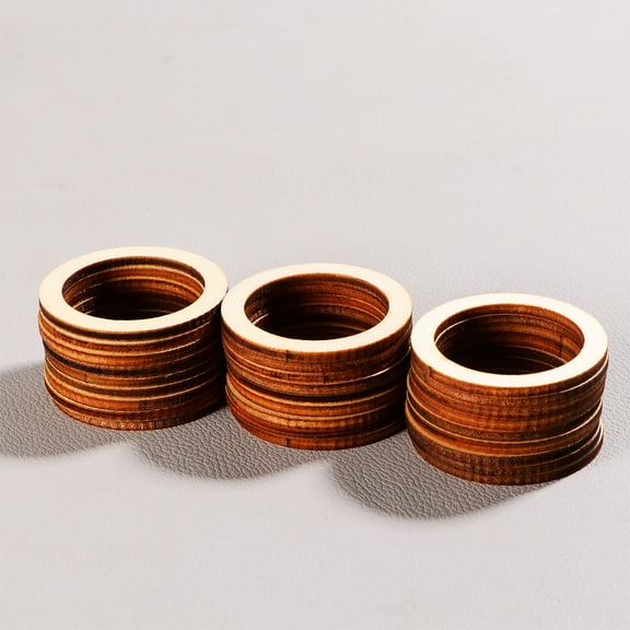 Topbathy 100pcs 4cm Wooden Hoops for Crafts Unfinished Wood Wreath Rings Round Macrame Rings Blank for DIY Decor