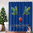 thumbnail image 4 of Pine Needles Red Xmas Ball Shower Curtains for Bathroom, Elk Deer Reindeer Blue Waterproof Fabric Shower Curtain for Bathroom Bathtub Decoration, Machine Washable, 54x"78", 4 of 9