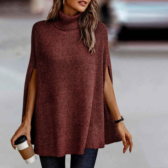 Babysbule Chandails pour Femmes Grande Taille Nouveautés Mode pour Femmes Manches Longues Col Rond Ample Hauts Unis Blouse Chandail Tricoté Liquidation Mode pour Femmes