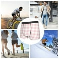thumbnail image 6 of Kdxio Men's Boxer Briefs with Pink Checkboard Print - Comfortable and Breathable Underwear for Everyday Wear, 6 of 7