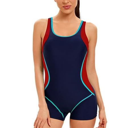 QIJIE Women s One-Piece Swimsuits Women s Sports Swimwear Conservative Sleeveless Backless Swimwea Wine 3XL