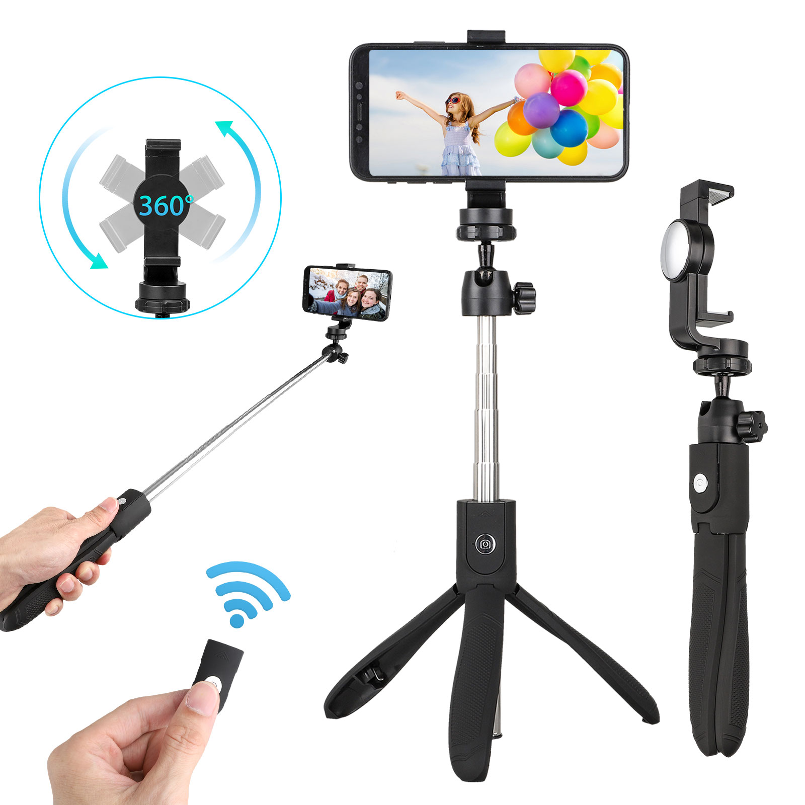 TSV Bluetooth Selfie Stick Tripod Extendable Cell Phone ...