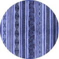 thumbnail image 1 of Ahgly Company Indoor Round Solid Blue Modern Area Rugs, 3' Round, 1 of 4
