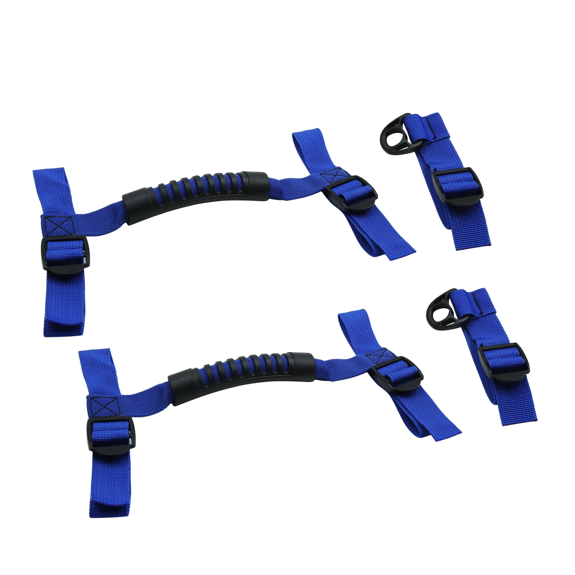 2 Set Blue Car Roll Bar Grab Handle Handrail with Buckle for Jeep Wrangler  