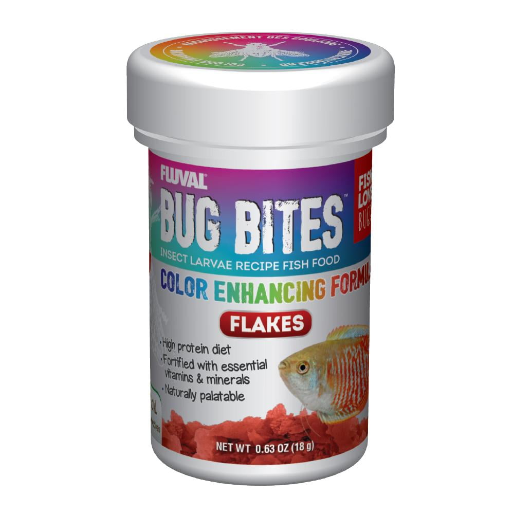 Fluval Bug Bites Color Enhancing Fish Food for Tropical Fish, Flakes