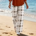 thumbnail image 2 of Cmfcve Checkered Wide Leg Pants for Women High Waist Plaid Pajama Pants Baggy Daily Casual Pants, 2 of 6