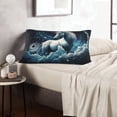 thumbnail image 2 of ZNDUO Rectangular Plush Cushion Cover, Fantastic Starry Unicorn Pattern Non-Pilling Hidden Zip Bedroom Sofa Pillowcases, 16"x24", 2 of 8