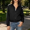 thumbnail image 5 of FDGIU Women's Stand Collar Full Zip Wind Jacket, Elastic Cuff Lightweight Casual Windproof Outer Coat with Side Hand Pockets for Running Walking Travel Daily Layering, 5 of 8