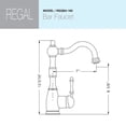 thumbnail image 5 of Houzer REGBA-160-PC 12.3125" Faucet Hole Polished Chrome Regal Traditional Solid Brass Bar Faucet, 5 of 9