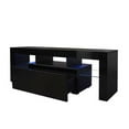 thumbnail image 2 of Black Tv Stand With Led Lights,Flat Screen Tv Cabinet, Gaming Consoles - In Lounge Room, Living Room And Bedroom(Black), 2 of 10