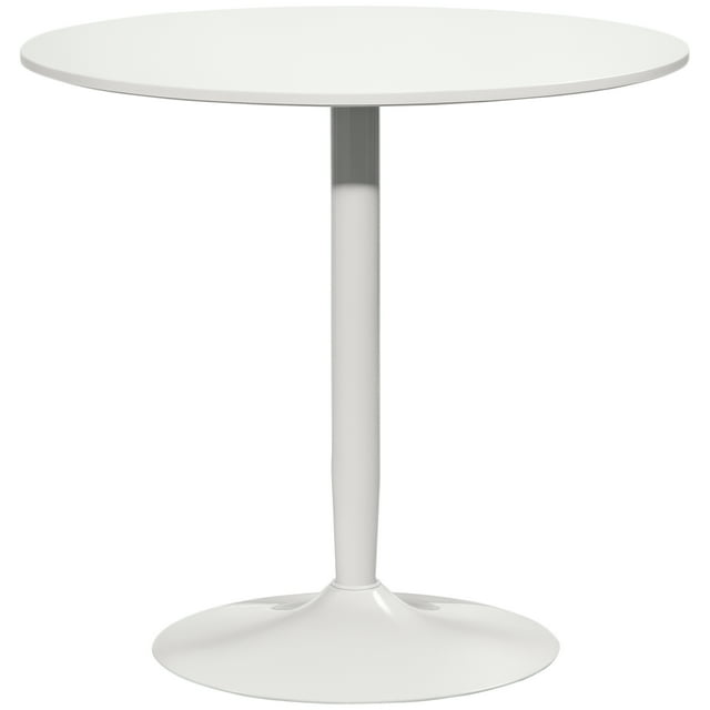 HOMCOM Round Dining Table with Steel Base, Non-slip Pad for Living Room