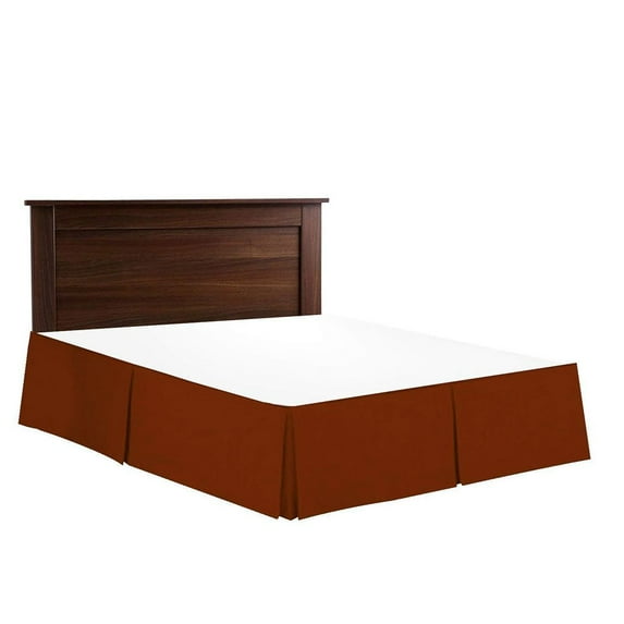 Brushed Microfiber 1800 Series Bed Skirt Solid 1PC Bed Skirt with 27" Drop (Olympic Queen, Chocolate)- Pleated Sides and Split Corners, Wrinkle & Fade Resistant, Easy to Care