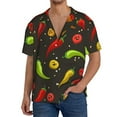 thumbnail image 3 of Disketp Men's Hawaiian Chili2 Print Shirts Button Down Holiday Beach Shirts-X-Large, 3 of 7