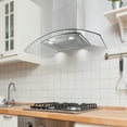 thumbnail image 4 of RCA 30 in. Regency Collection 400 CFM Ducted Glass Canopy Wall Mount Range Hood, Push Buttons, LEDs, Stainless Steel, 4 of 16
