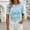 #0111-Light Blue, variant on Women's Short Sleeve Ruched Tops, Casual Round Neck Blouses with Side Gather Detail, Soft Stretchy Summer Tees for Spring, Cute Slim Fit Shirts for Daily Wear Gift