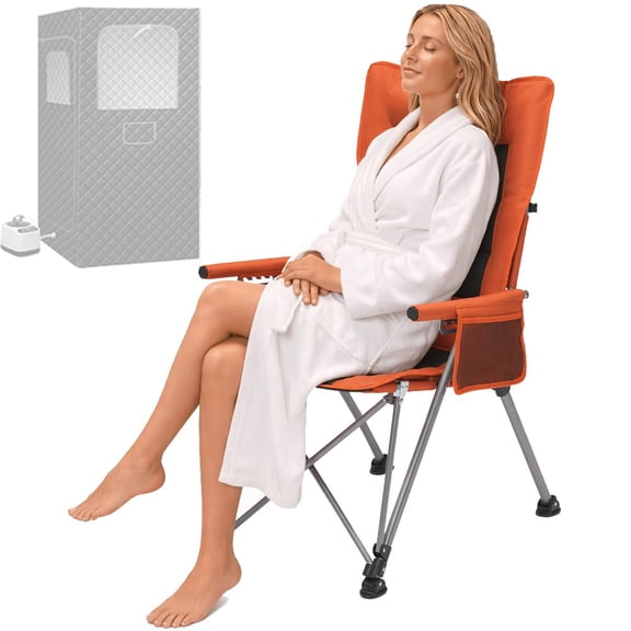 Neobiya 2026 Upgraded Heavy-Duty Portable Sauna Chair - 5-Position Adjustable Recliner with High Back Support, Collapsible & Fits Portable Steam Sauna Boxes
