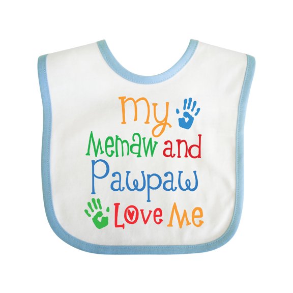 Inktastic Memaw and Pawpaw Love Me Grandchild Boys or Girls Baby Bib