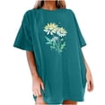 thumbnail image 4 of Drses Womens Summer Tops Oversized Tshirt Flower Graphic Tees Short Sleeve Shirts Summer Casual Loose Flower Plant Shirts Tops, 4 of 5