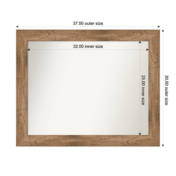 Amanti Art Custom Wall and Bathroom Mirror (30.5 x 37.5 in.), Owl Brown Frame