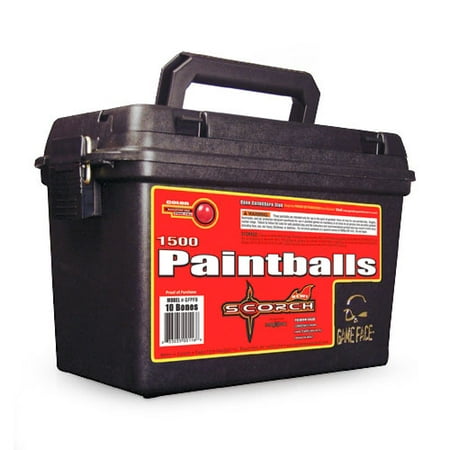 Game Face Scorch 1500-Count Paintballs With Field Box