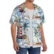 thumbnail image 2 of Fotbe Watercolor Sailboat Camisa Estampada de Manga Corta para Hombre, Casual de Verano, Estilo Playero, Sin Arrugas-4X-Large, 2 of 5