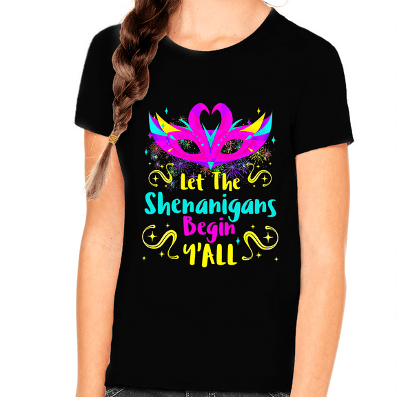 Cute Mardi Gras Shirts for Girls Let The Shenanigans Begin Yall New Orleans Cute Mardi Gras Outfit for Kids