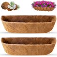 thumbnail image 1 of Remiawy Coco Liners for Planters 30 Inch, 2 Packs Natural Coconut Fiber Coir Flower Basket Window Box Liners, Trough Planter Inser, 1 of 6