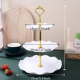 thumbnail image 4 of An Elegant Three-Tier Plastic Cake Stand with Golden Handles - Featuring a Wavy Edge Design, Perfect for Showcasing Stylish Desserts at Weddings, Birthdays, And Tea Parties - Durable, Non-Electric, 4 of 10