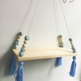 thumbnail image 7 of Walbest Hanging Wooden Board Storage Shelf Rack with Tassels, Nursery Decor, Multifunctional Wood Especial Hanging Bracket for Living Room, Garden, Bedroom, 7 of 7
