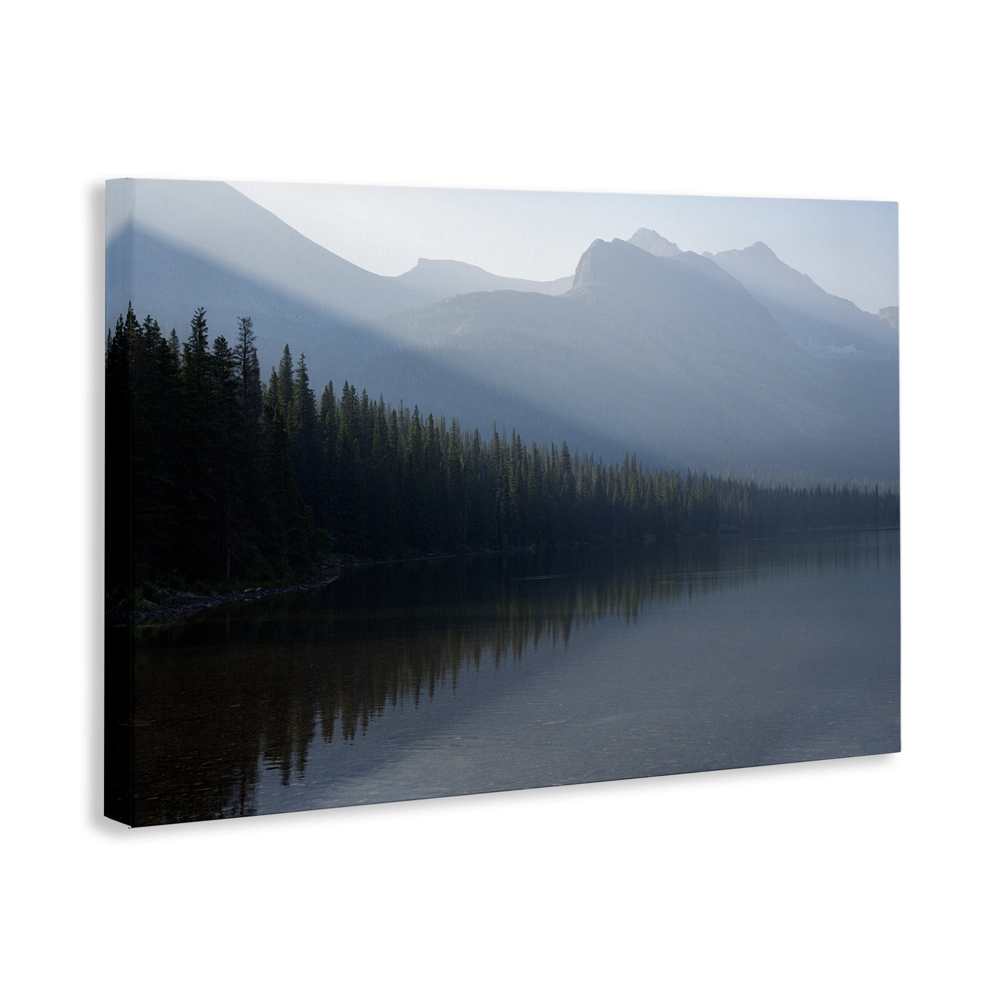 Stupell Industries Foggy Lakeside Trees Landscape Photography Gallery Wrapped Canvas Art Print Wall Art, 24 x 16