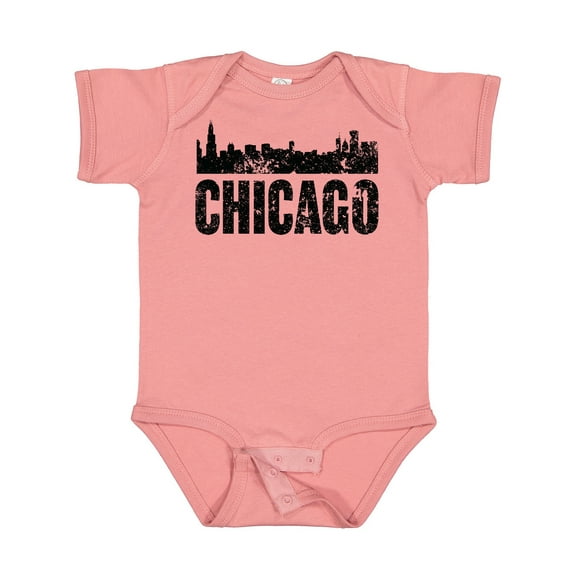 Inktastic Chicago Skyline Grunge Boys or Girls Baby Bodysuit