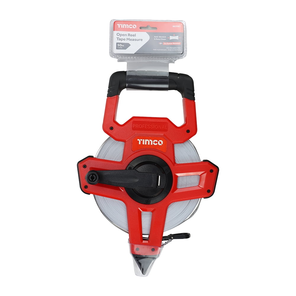 Timco - Open Reel Tape Measure (Size 50m x 13mm - 1 Each)