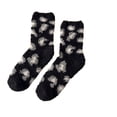 thumbnail image 3 of QLEICOM Socks for Women,Womens Socks,Women's Mid-Crew Socks with Print and Plush Fleece for Nighttime Warmth Cozy Sleep Socks Feature Extra Soft Lining for Maximum Comfortable Black, 3 of 3