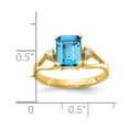 thumbnail image 3 of Solid 14k Yellow Gold 8x6mm Emerald Cut Blue Topaz VS Diamond Engagement Ring Size 5.5 (.05 cttw.), 3 of 6