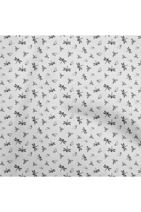 Polyester Spandex Gray Fabric Dragonfly Diy Clothing Quilting Fabric Print Fabric By Yard 56 Inch Wide